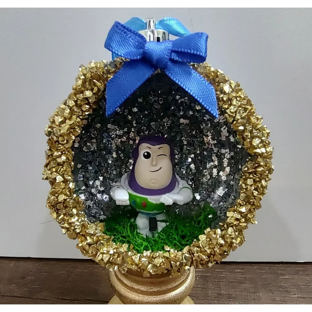 Buzz Lightyear Christmas Ornament Handmade Shatterproof Diorama Terrarium